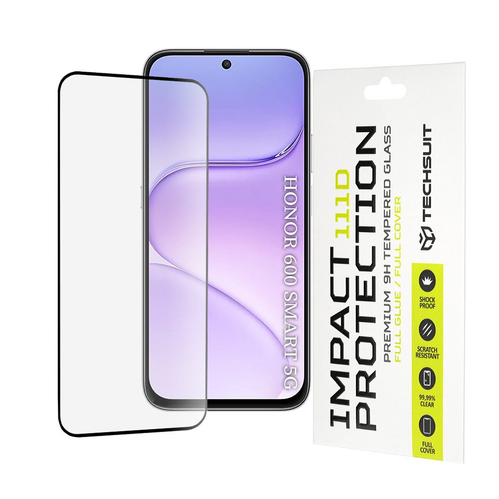 Techsuit 111D Sticlă securizată, Honor 600 Smart, negru