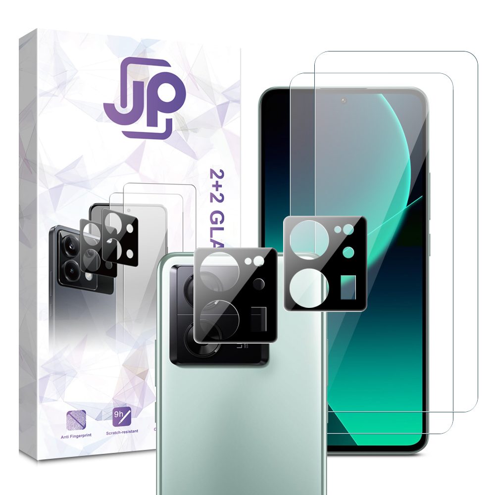Levně JP Combo pack, Sada 2 tvrzených skel a 2 sklíček na fotoaparát, Xiaomi 13T
