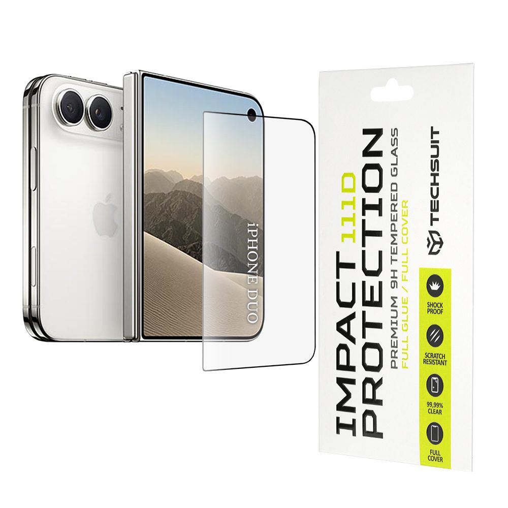 Techsuit 111D Sticlă securizată, iPhone Duo, negru