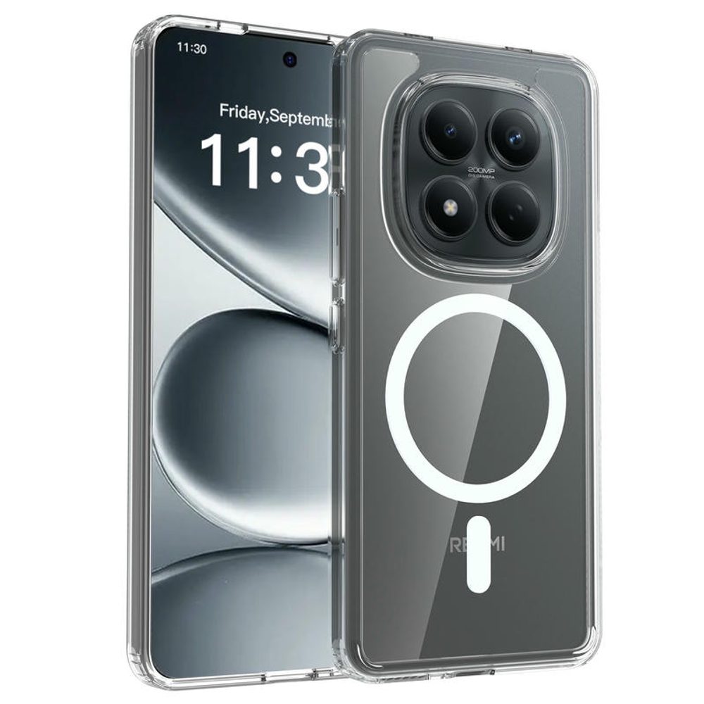 Levně Magsafe Clear obal, Xiaomi Redmi Note 15 Pro 4G, průhledný