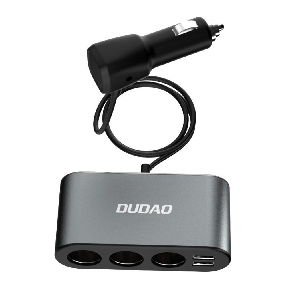 Dudao Nabíjačka Do Auta 2x USB / 3x Rozbočovač Do Zapaľovača čierna (R1Pro čierna)