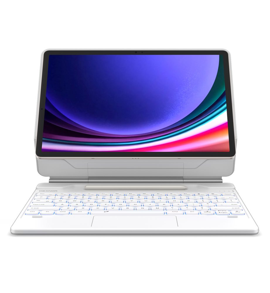 Dexnor billentyűzet tok, Samsung Galaxy Tab S7+ / S7 FE / S8+ / S9+ / S9 FE+, fehér