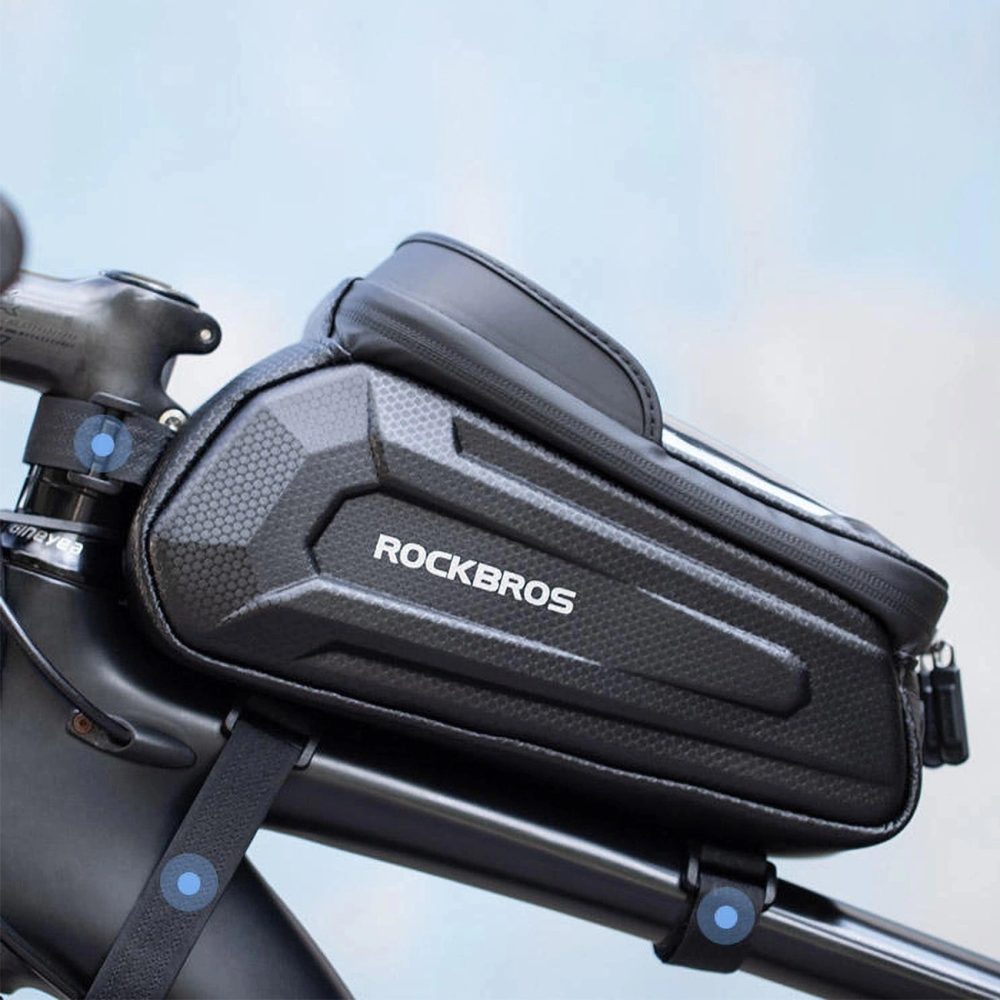 Rockbros B68-1 Obrnená taška na bicykel s vreckom na telefón 1,7l, čierna