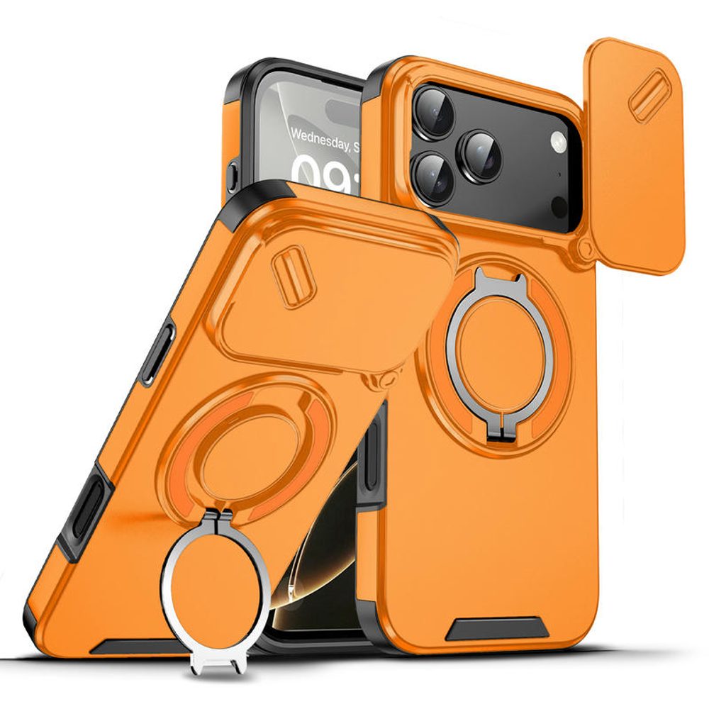 Camslide Stand tok, iPhone 17 Pro Max, narancssárga