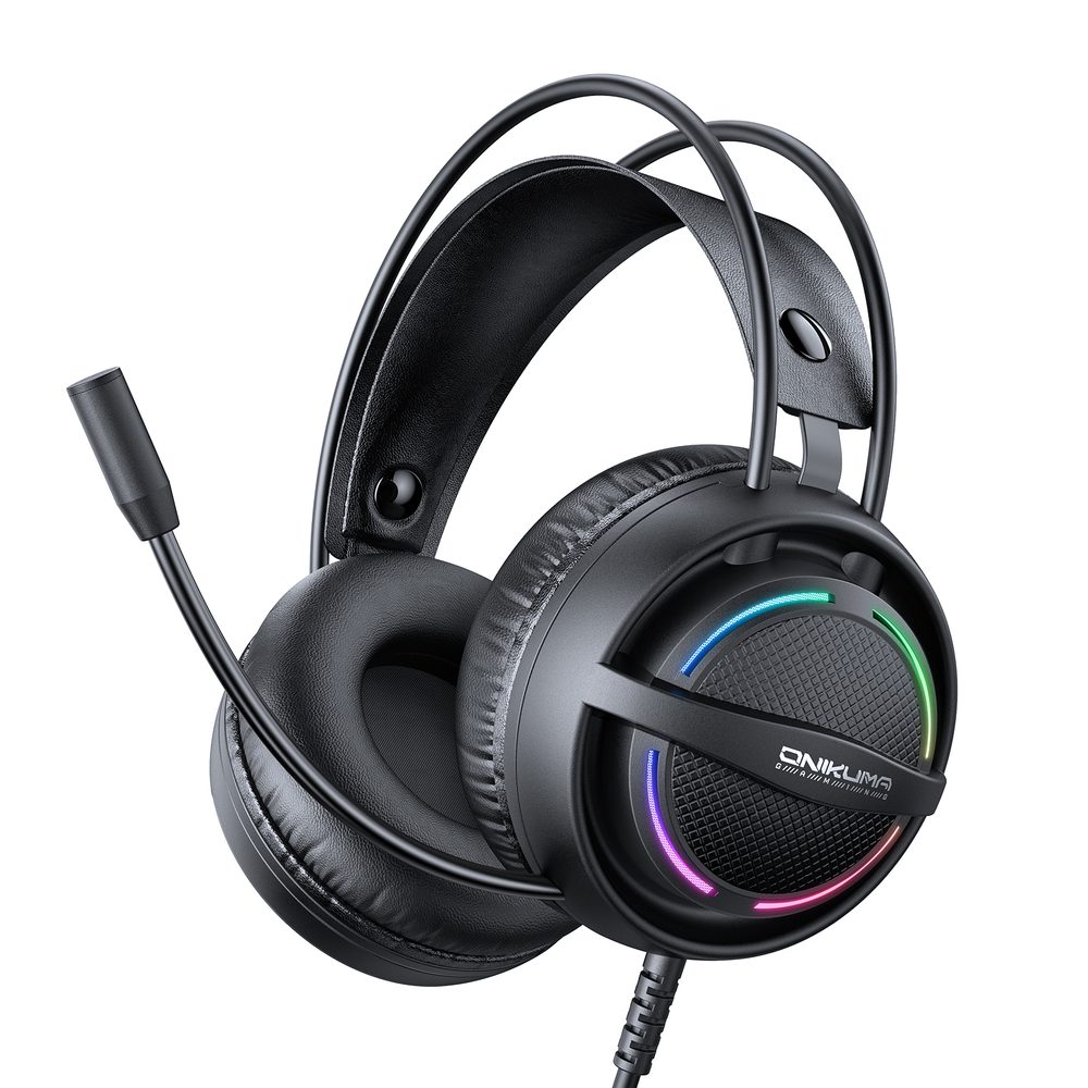 Levně Onikkuma X88 Herní sluchátka s mikrofonem, RGB podsvícení, černá