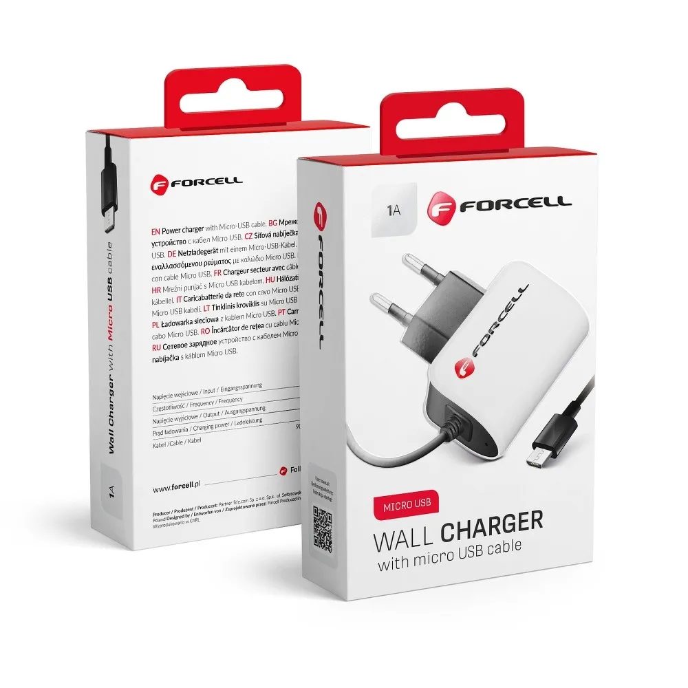 Forcell Micro USB Mrežni Punjač, 1A, 1,2 M