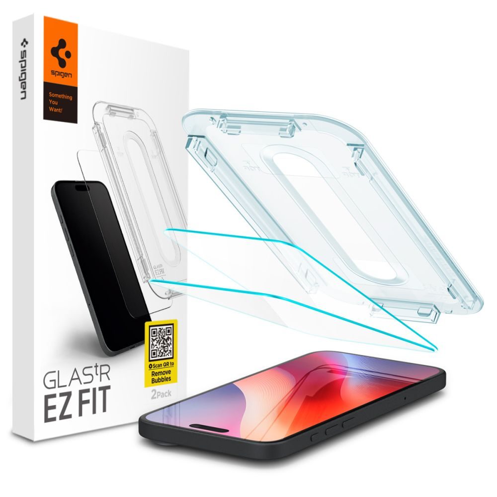 Spigen Glass.TR EZFit s aplikátorem, 2 kusy, Tvrzené sklo, iPhone 16 Pro Max / 17 Pro Max