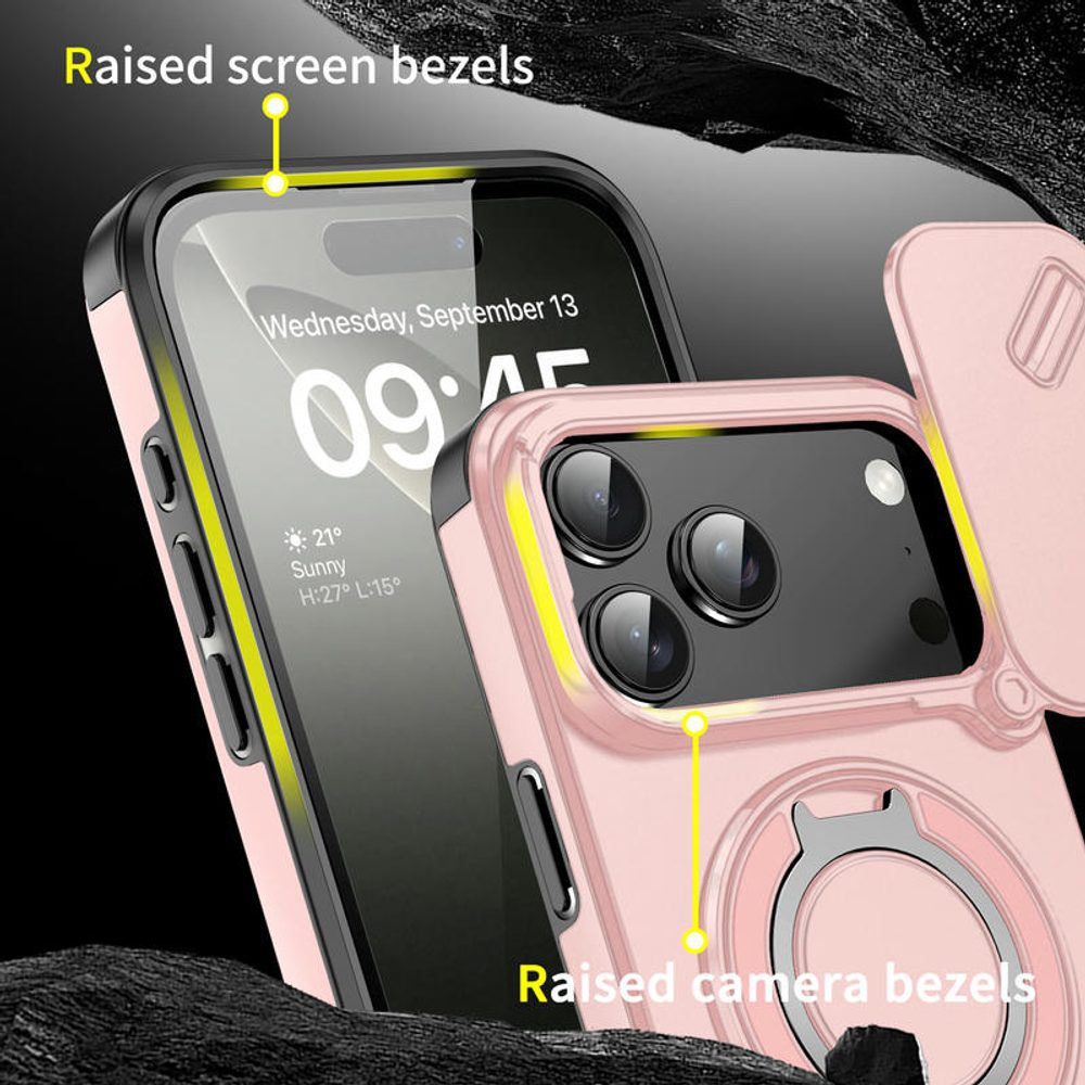 Camslide Stand obal, iPhone 17 Pro Max, ružový