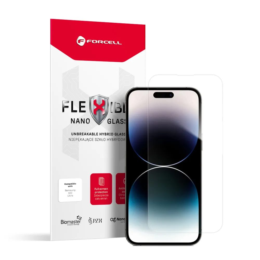 Forcell Flexible Nano Glass Hybridní Sklo, IPhone 14 Pro Max, Průhledné