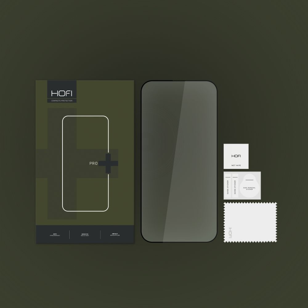 Hofi Pro+ Edzett üveg, IPhone 15 Plus, Fekete