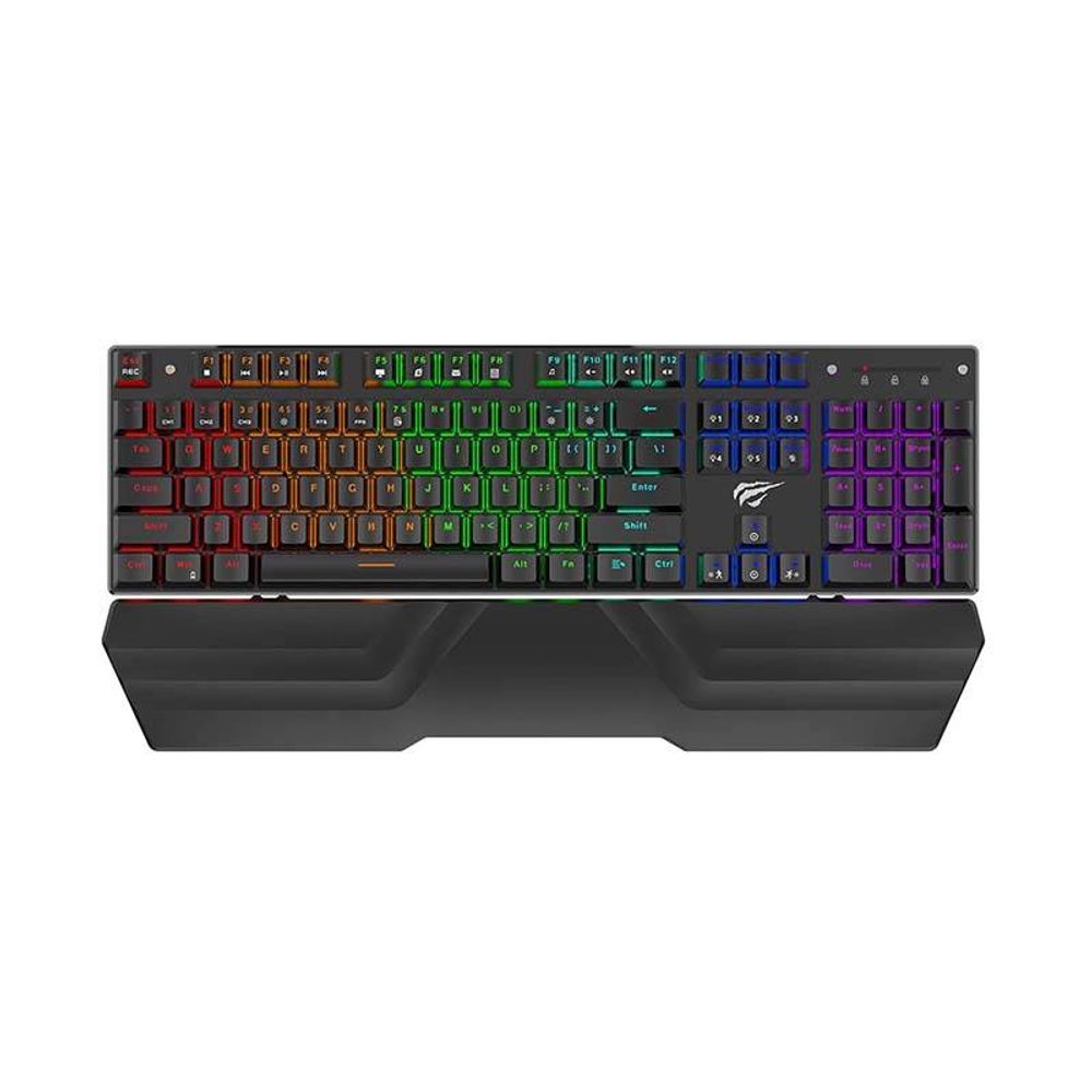 Havit KB856L Mechanická Herní Klávesnice, RGB, S Podložkou Pro Zápěstí