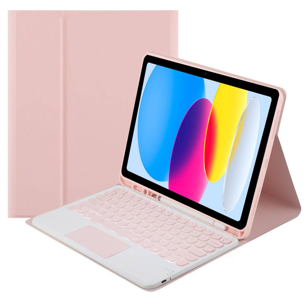 Pouzdro s klávesnicí a touchpadem pro Apple iPad 10.9 2022, růžové