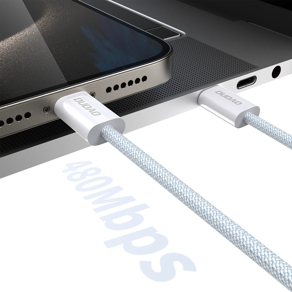 Dudao L6C kábel USB-C - USB-C, PD 30 W, 2 m, svetlo modrý