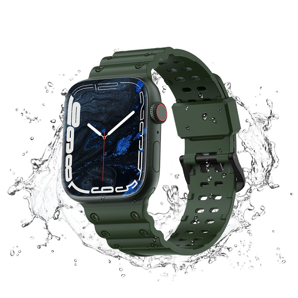 Curea Strap Triple Pentru Ceasuri Apple Watch SE / 8 / 7 / 6 / 5 / 4 / 3 / 2 / 1 (41/40/38mm), Verde