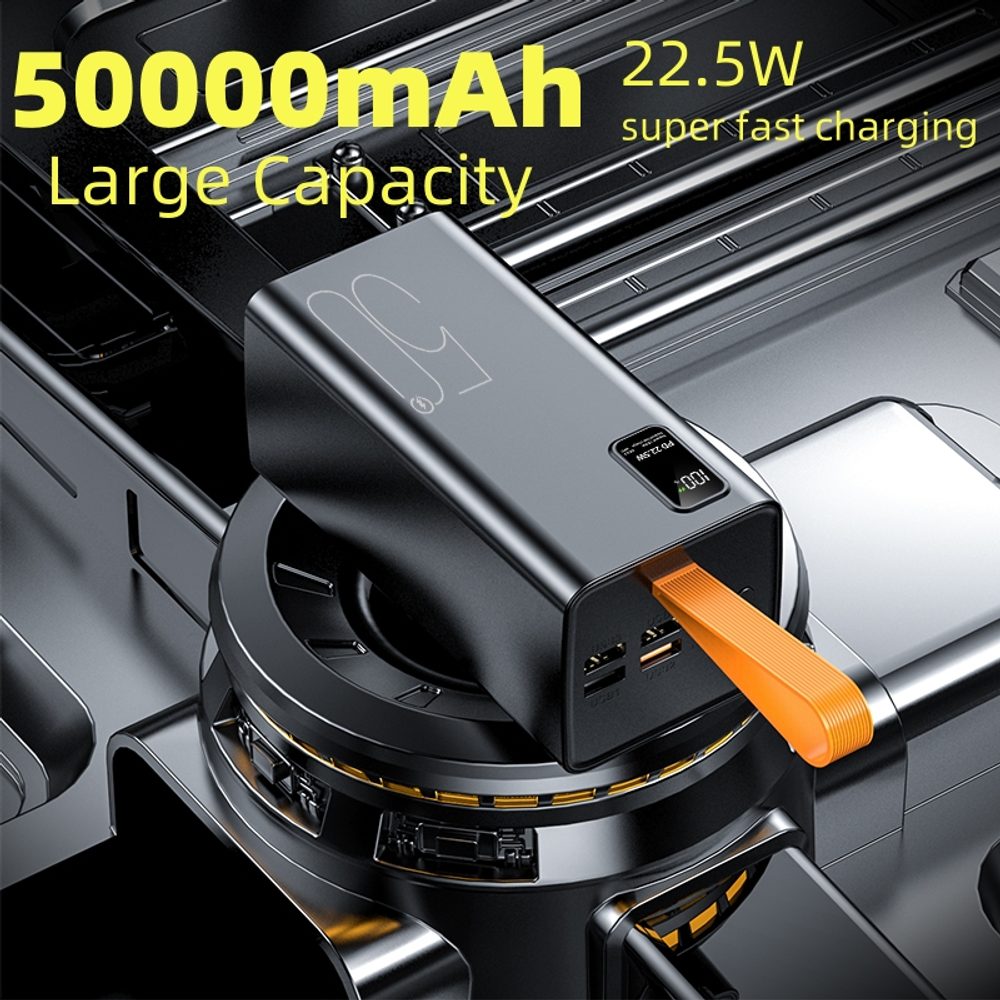 Powerbanka 50000mAh, PD 22,5W, QC3.0, černá