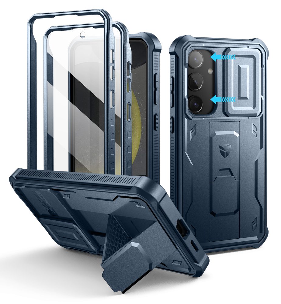Dexnor 360 Kickstand Camprotector obal Samsung Galaxy S24 Plus, modrý