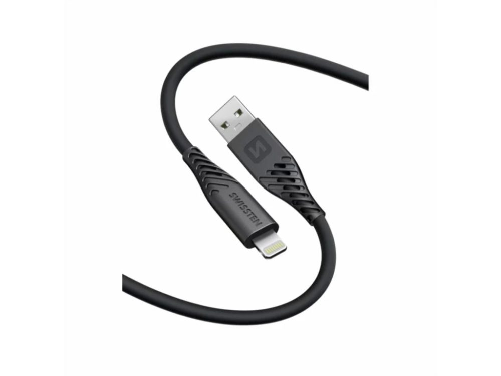 Levně Swissten kabel USB-A - lightning, 0,4 m, 60W, černý