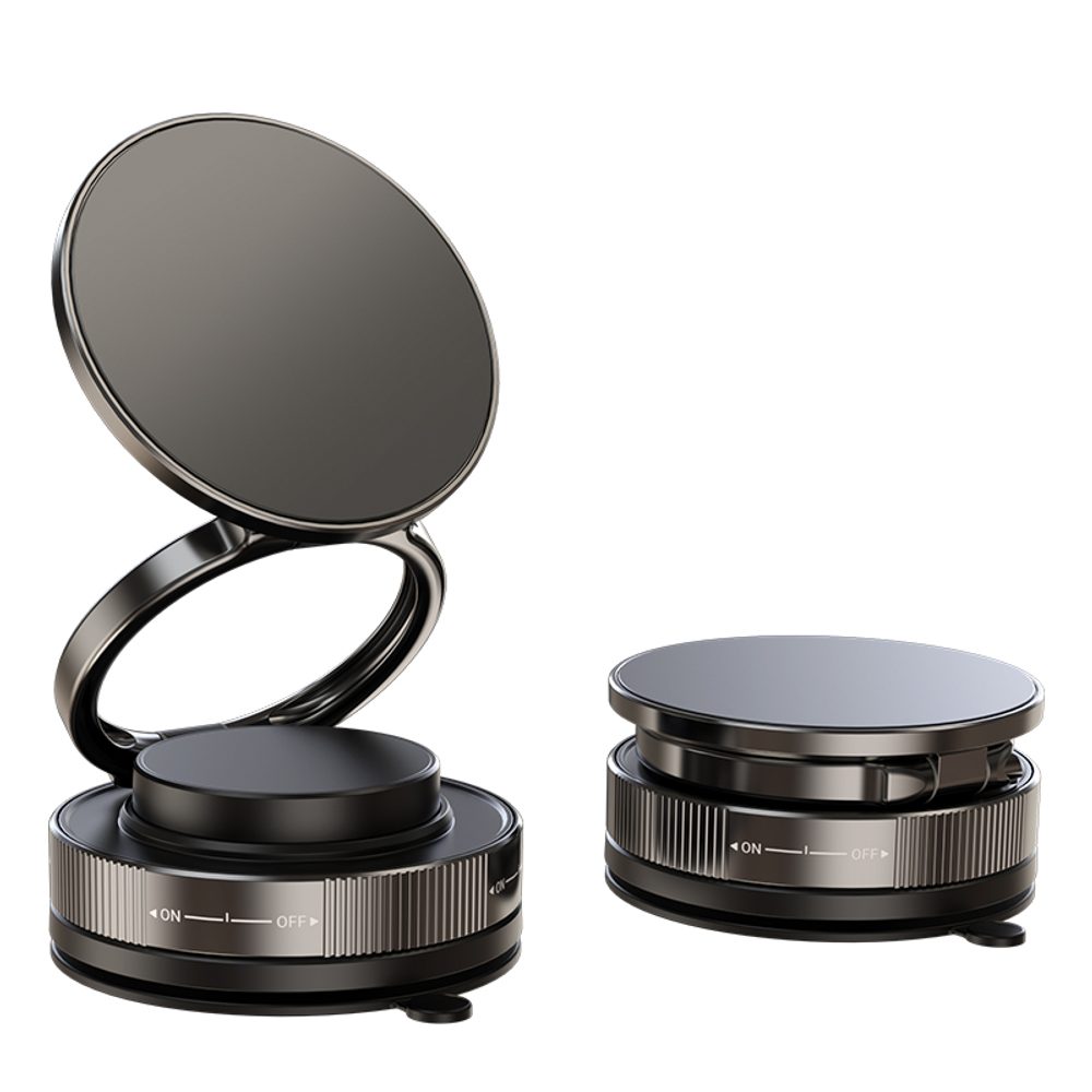 Levně 360° magnetický nastavitelný přísavný držák telefonu do auta s rubidiovým magnetem, černý, C46