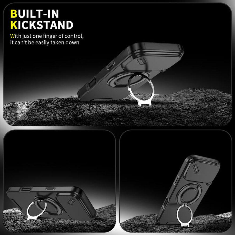 Camslide Stand obal, iPhone 17 Pro Max, čierny