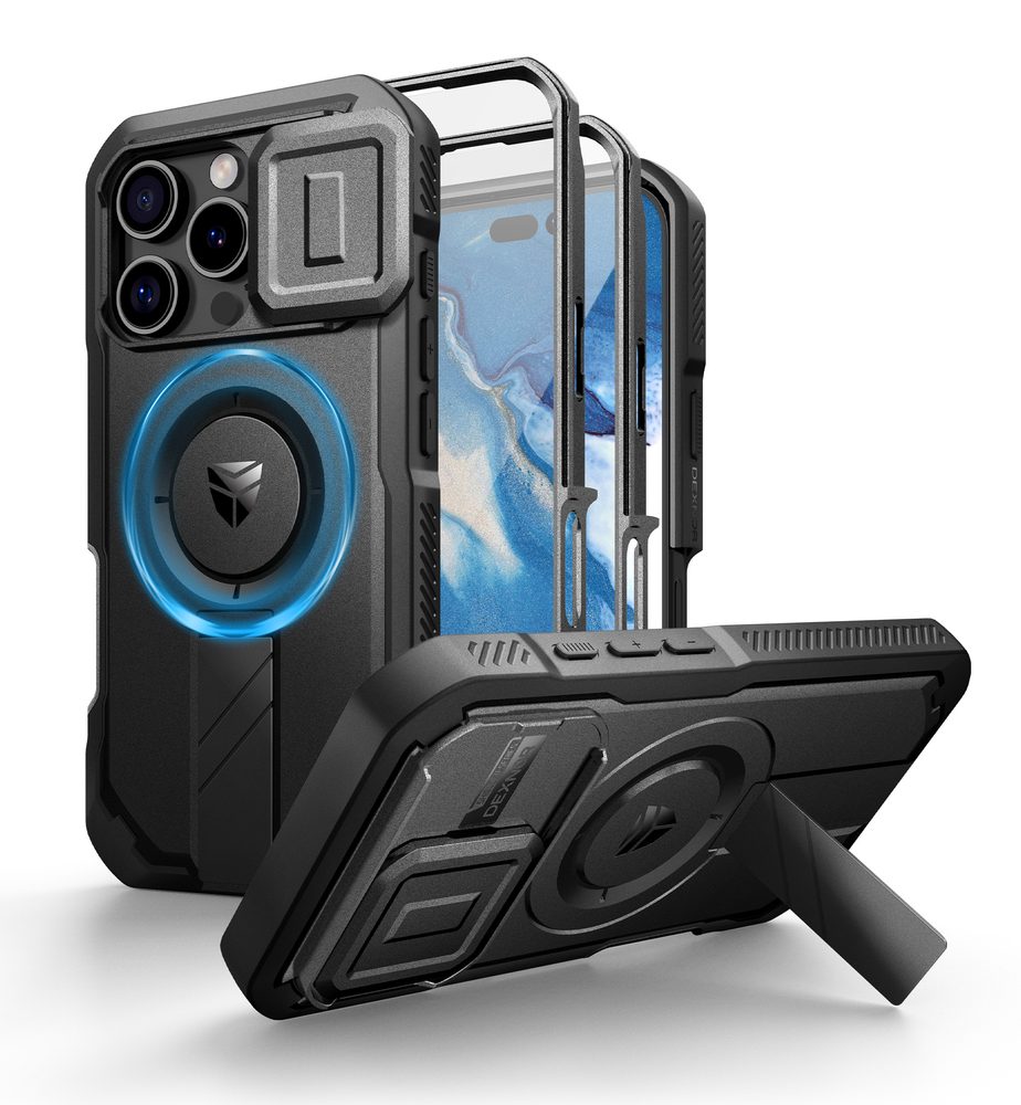 Dexnor MagSafe 360 Kickstand Camprotector borító iPhone 16 Pro Max, fekete