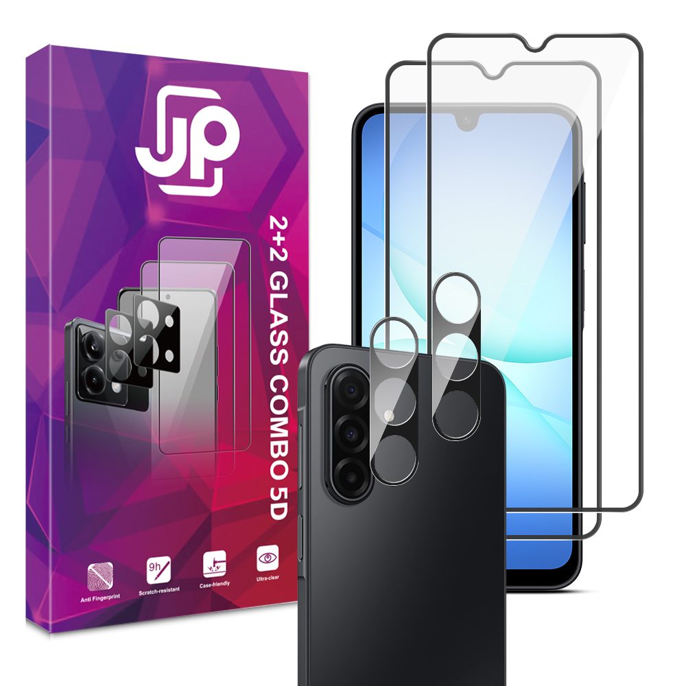Levně JP 5D Combo pack, Sada 2 5D tvrzených skel a 2 sklíček na fotoaparát, Samsung Galaxy A17