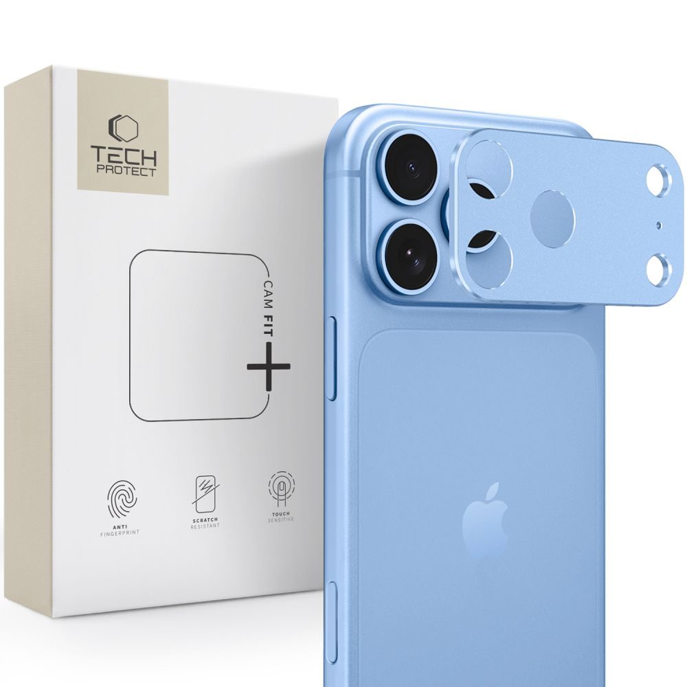 Tech-Protect Camalloy Fit+, zaštitna maska fotoaparata, iPhone 18 Pro Max, svijetlo plava