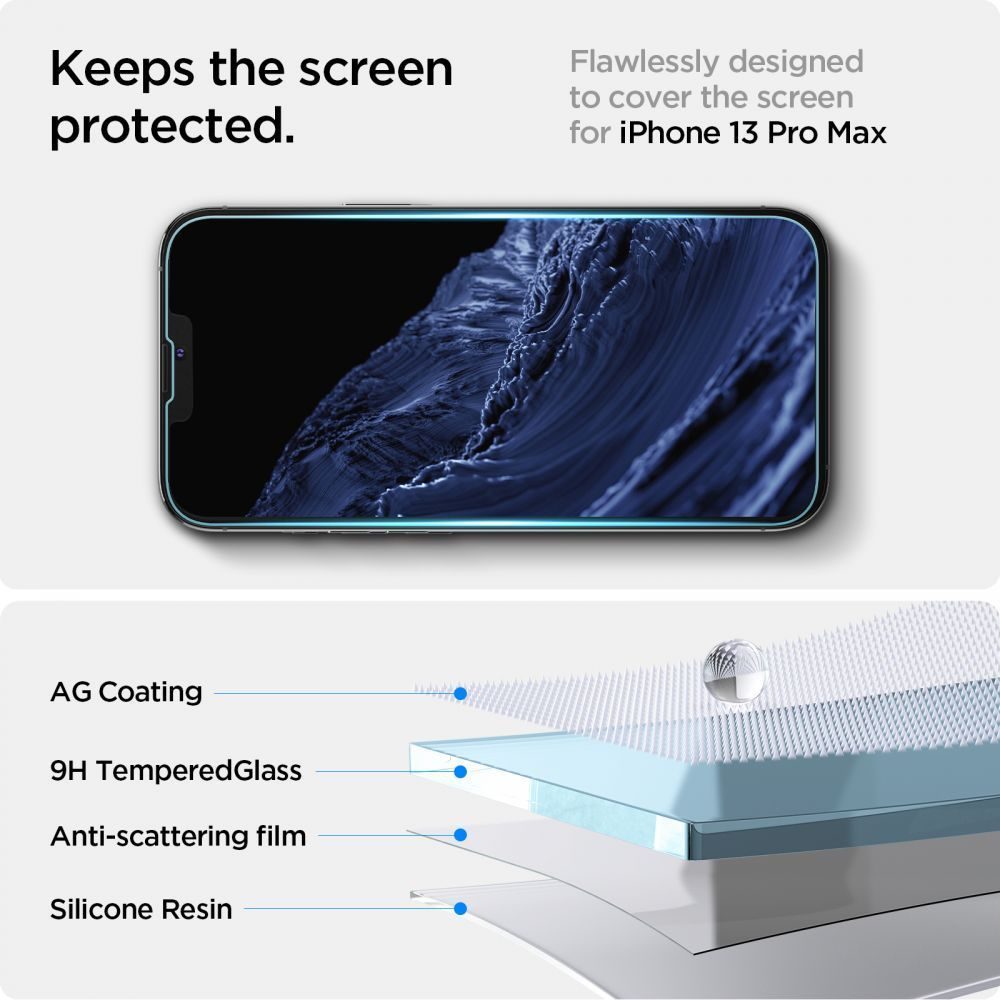 Spigen Glass.TR EZFit S Aplikatorom, Zaštitno Kaljeno Staklo, IPhone 15 Pro Max