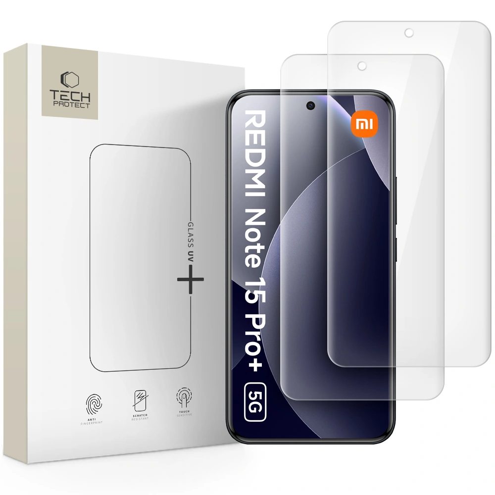 Levně Tech-Protect UV+ Tvrzené sklo, Xiaomi Redmi Note 15 Pro Plus 5G, 2 kusy