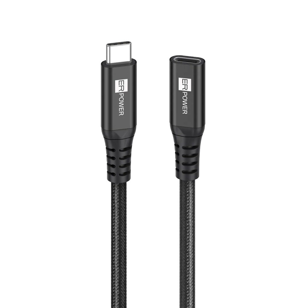 ER POWER cablu prelungitor USB-C - USB-C, PD 100W, 10Gbps, 2m, negru