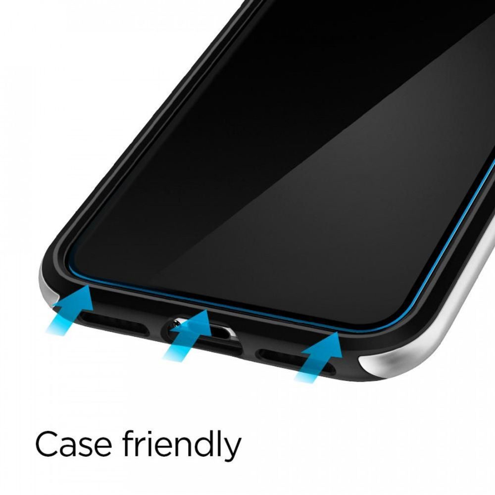 Spigen Full Cover Glass FC Folie De Sticlă Securizată, 2 Bucăți, IPhone 11 Pro, Neagră