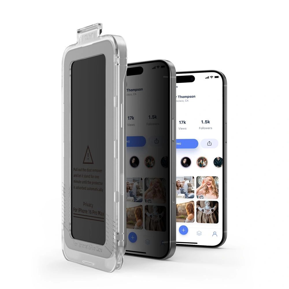 Tech-Protect Privacy Tvrdené sklo Quick Set+, iPhone 13 / 13 Pro / 14 / 16e / 17e, 2 kusy