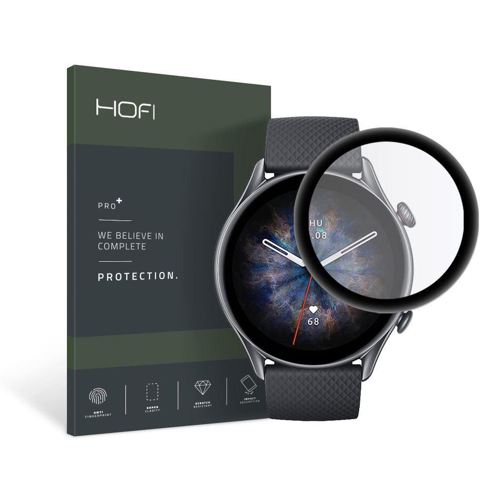 Hofi Pro+ Folie De Sticlă Securizată, Amazfit GTR 3 Pro, Neagră