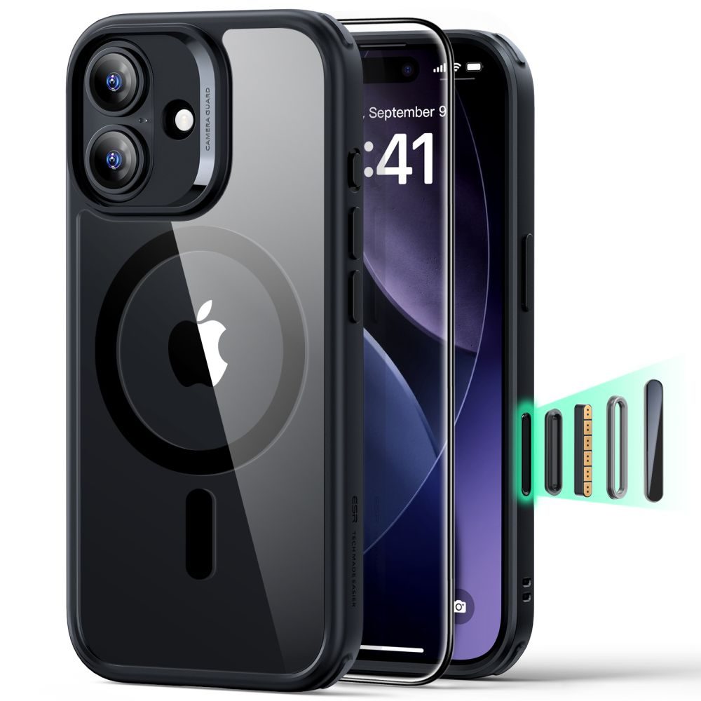 Levně ESR Classic Hybrid MagSafe + tvrzené sklo, iPhone 17, černé