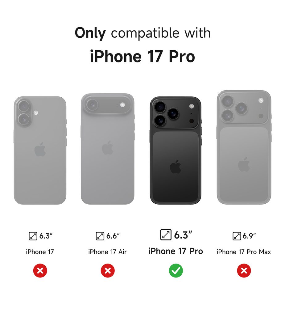 Suritch MagSafe Kickstand Camprotector obal iPhone 17 Pro, čierny