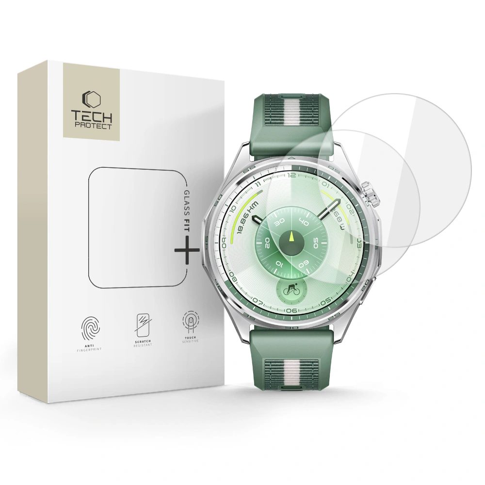 Levně Tech-Protect Tvrzené sklo Glass Fit+, Huawei Watch GT 6 (46 mm), 2 kusy