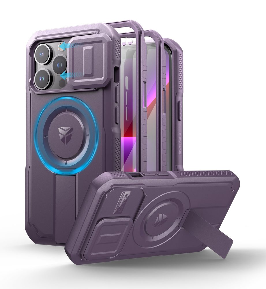 Dexnor MagSafe 360 Kickstand Camprotector Husă iPhone 13 / 14, mov