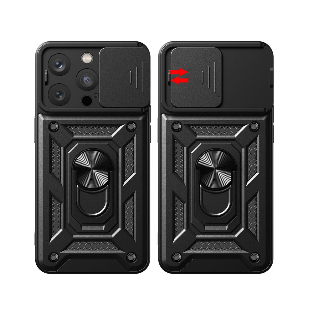 Hybrid Armor Camshield, IPhone 15 Pro, čierne