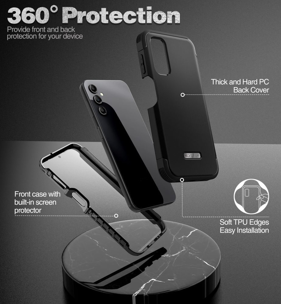 Tech-Protect Kevlar Etui, Samsung Galaxy A14 4G / 5G, črn