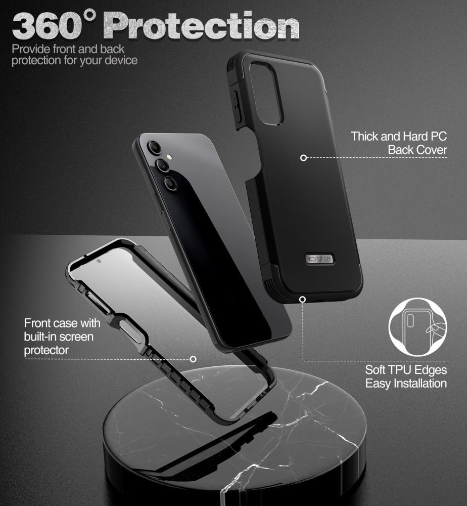 Tech-Protect Kevlar Púzdro, Samsung Galaxy A14 4G/5G, čierne
