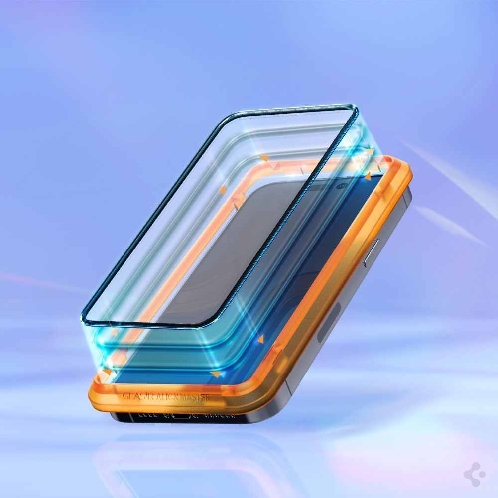Spigen ALM Glass FC Edzett üveg 2 Db, IPhone 14 Pro, Fekete