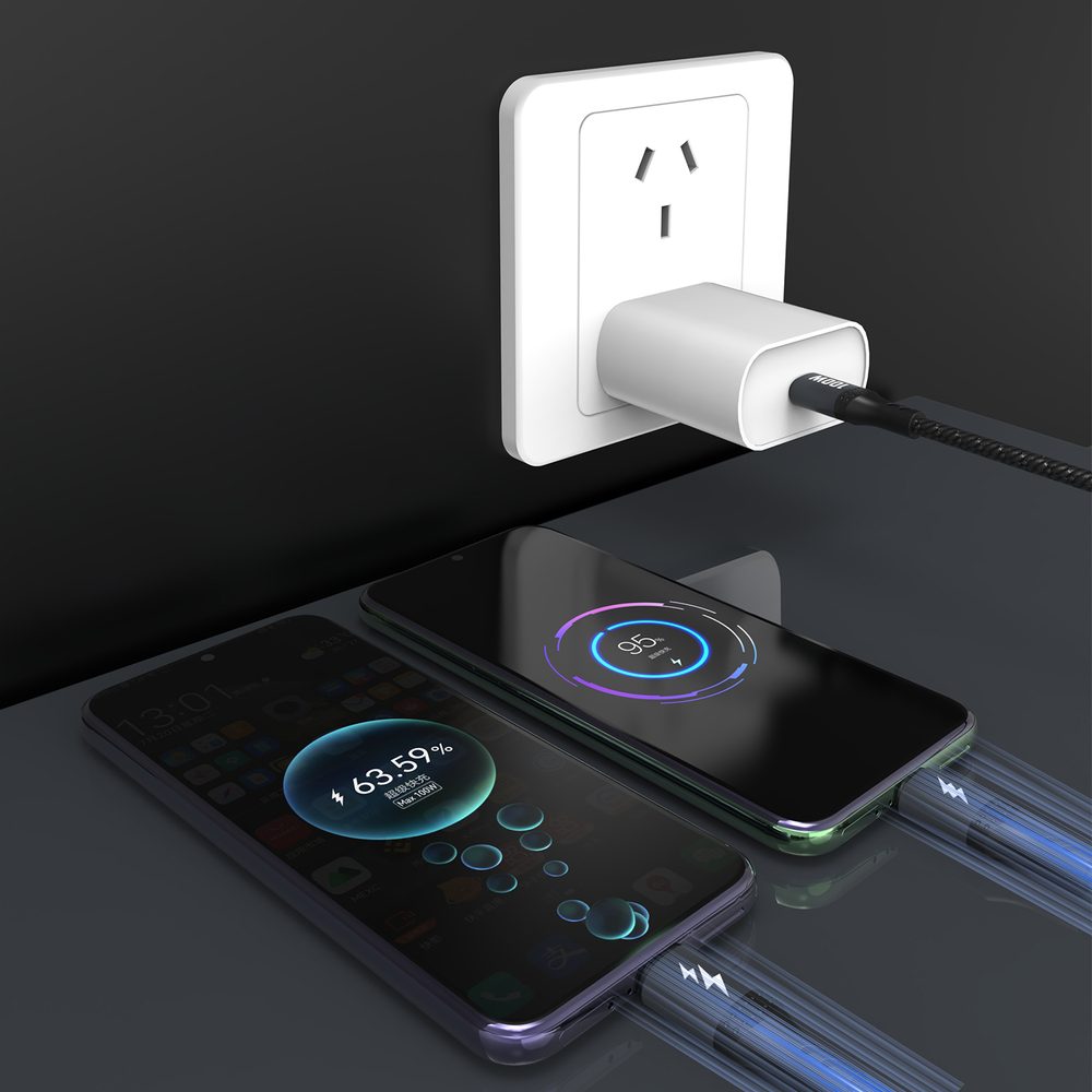 Dudao L3F kábel 2v1 2x USB-C, 100W 1,2 m čierny