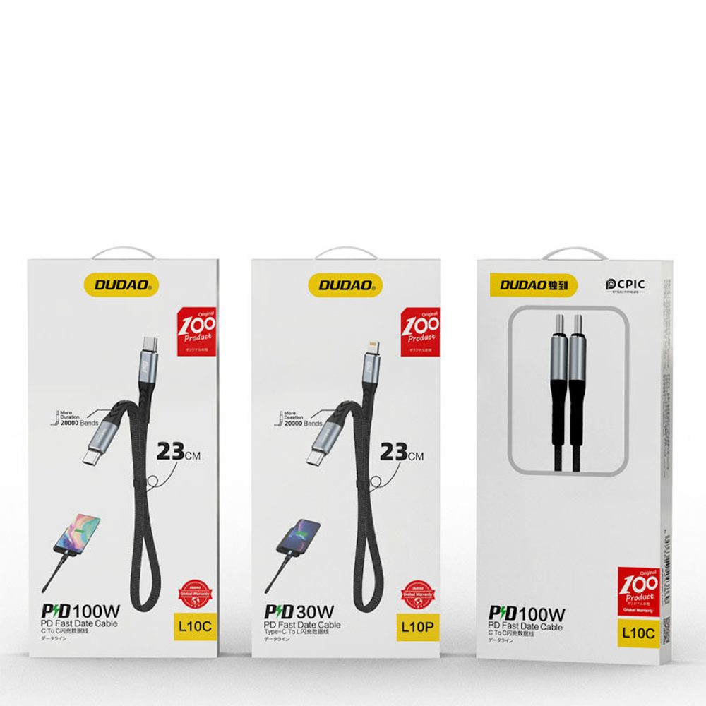 Dudao L10P Kabel USB C - Lightning, PD20W, černý