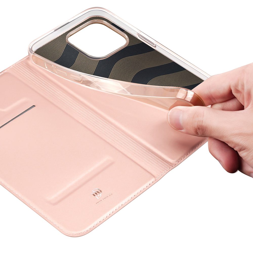 Dux Ducis Skin Pro Case, Könyves Tok, IPhone 15 Pro Max, Rózsaszín