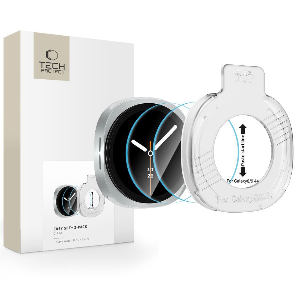 Tech-Protect Zaštitno kaljeno staklo Easy Set+, Samsung Galaxy Watch 8 / 9 (44 mm), 2 komada