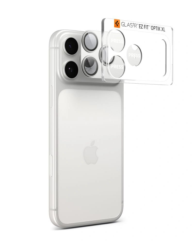 Spigen Optik Pro XL TR EZ Fit ochrana fotoaparátu, iPhone 17 Pro Max, strieborná
