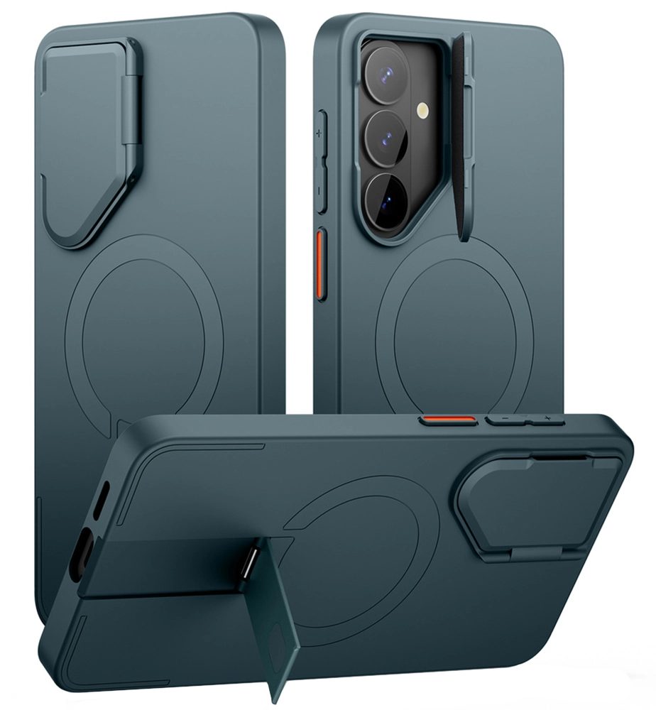 Levně Suritch MagSafe Kickstand Camprotector obal Samsung Galaxy S26 Plus, tmavě zelený