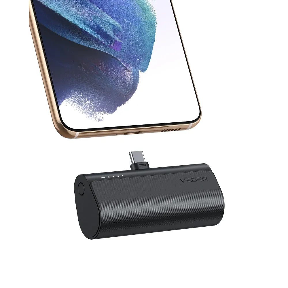 PowerBank VEGER PlugOn, 5000mAh, Beépített USB-C Csatlakozóval, PD 20W (W0556P)