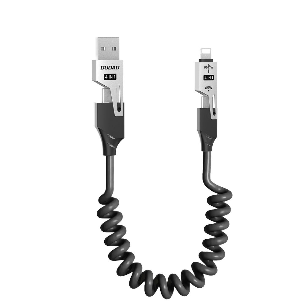 Levně Dudao L20 Pro kabel 4v1 USB-A / USB-C - Lightning / USB-C, černý