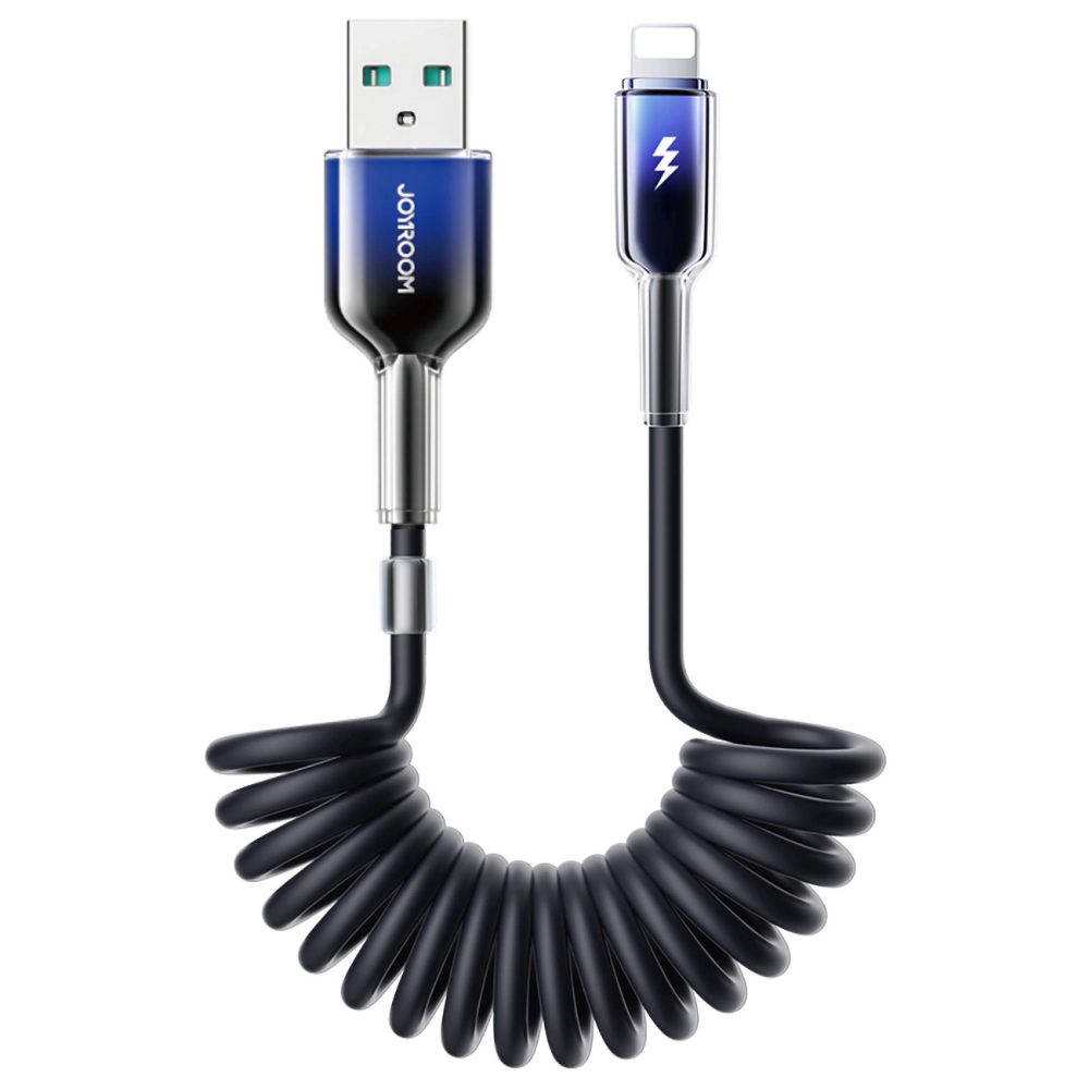 Joyroom S-A43 USB-A Lightning kábel, 3A, 1,5 m, fekete, 1,5 m, fekete