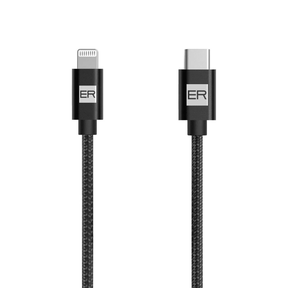 Levně ER POWER Kabel USB-C - Lightning, 1,2 m, černý
